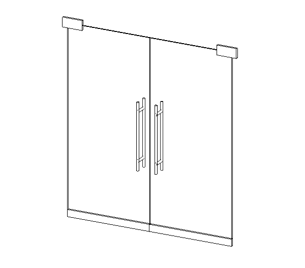 Frameless Glass Double Door