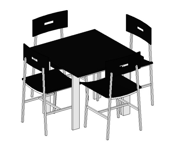 Scandinavia Style Square Table and 4 Chairs