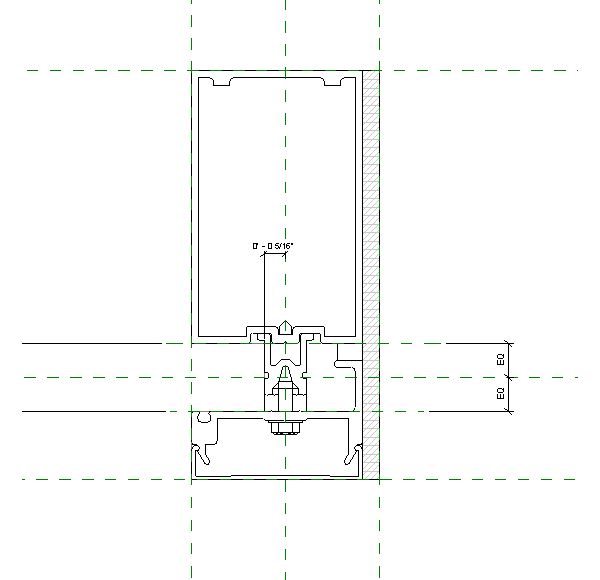 A profile of a rectangular glazing mullion